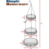 image:imageSimple Houseware Adjustable Metal Hanging Fruit Basket Oblate Black 11 W x 11 L x 30 HGold
