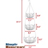 image:imageSimple Houseware Adjustable Metal Hanging Fruit Basket Oblate Black 11 W x 11 L x 30 HGold