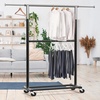 image:imageSimple Houseware Double Rod Adjustable Clothing Garment Rack GreyBlack