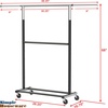 image:imageSimple Houseware Double Rod Adjustable Clothing Garment Rack GreyBlack