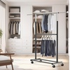 image:imageSimple Houseware Double Rod Adjustable Clothing Garment Rack GreyBlack