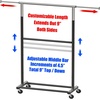 image:imageSimple Houseware Double Rod Adjustable Clothing Garment Rack GreyBlack