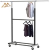image:imageSimple Houseware Double Rod Adjustable Clothing Garment Rack GreyBlack
