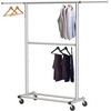 image:imageSimple Houseware Double Rod Adjustable Clothing Garment Rack GreyGrey
