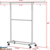 image:imageSimple Houseware Double Rod Adjustable Clothing Garment Rack GreyGrey