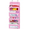 image:imageSimple Houseware 4 Clear Window Pocket Over Door Hanging Organizer GrayPink