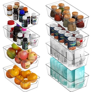 image:imageSimple Houseware 4 Pack Clear Fridge Storage Bins Organizer 12x62x348 Pack  Assorted Sizes2