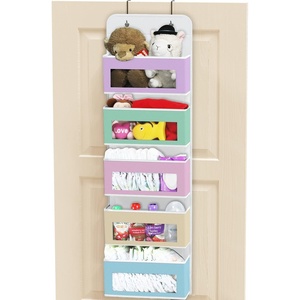 image:imageSimple Houseware 5 Clear Window Pocket Over Door Hanging Organizer ColorfulMulti Color