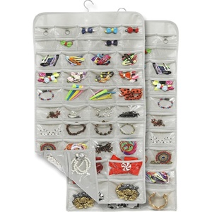 image:imageSimple Houseware 80Pocket Hanging Jewelry Organizer with 5 Sizes2 Pack