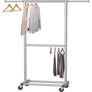 image:imageSimple Houseware Double Rod Adjustable Clothing Garment Rack GreyGrey