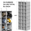 image:imageSimple Houseware 24 Section Shelves Hanging Shoes Organizer BlackGrey