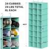 image:imageSimple Houseware 24 Section Shelves Hanging Shoes Organizer BlackTurquoise