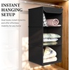 image:imageSimple Houseware 3 Shelf Hanging Closet Organizer GrayBlack