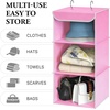 image:imageSimple Houseware 3 Shelf Hanging Closet Organizer GrayPink