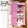 image:imageSimple Houseware 3 Shelf Hanging Closet Organizer GrayPink