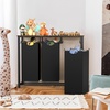 image:imageSimple Houseware 3Section Laundry Sorter wTabletop Shelf Rustic Brown