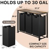 image:imageSimple Houseware 3Section Laundry Sorter wTabletop Shelf Rustic Brown