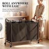image:imageSimple Houseware 4Bag Heavy Duty Laundry Sorter Rolling Cart Dark GreyBronze