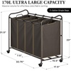 image:imageSimple Houseware 4Bag Heavy Duty Laundry Sorter Rolling Cart Dark GreyBronze