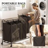 image:imageSimple Houseware 4Bag Heavy Duty Laundry Sorter Rolling Cart Dark GreyBronze