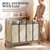 image:imageSimple Houseware 4Bag Heavy Duty Laundry Sorter Rolling Cart Dark GreyChrome