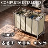 image:imageSimple Houseware 4Bag Heavy Duty Laundry Sorter Rolling Cart Dark GreyChrome