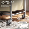 image:imageSimple Houseware 4Bag Heavy Duty Laundry Sorter Rolling Cart Dark GreyChrome