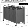image:imageSimple Houseware 4Bag Heavy Duty Laundry Sorter Rolling Cart Dark GreyDark Grey