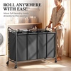 image:imageSimple Houseware 4Bag Heavy Duty Laundry Sorter Rolling Cart Dark GreyDark Grey