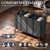 image:imageSimple Houseware 4Bag Heavy Duty Laundry Sorter Rolling Cart Dark GreyDark Grey