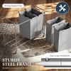 image:imageSimple Houseware 4Bag Heavy Duty Laundry Sorter Rolling Cart Dark GreySilver
