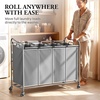 image:imageSimple Houseware 4Bag Heavy Duty Laundry Sorter Rolling Cart Dark GreySilver