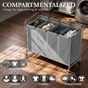 image:imageSimple Houseware 4Bag Heavy Duty Laundry Sorter Rolling Cart Dark GreySilver