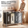 image:imageSimple Houseware 4Bag Heavy Duty Laundry Sorter Rolling Cart Dark GreySilverAssorted