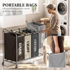 image:imageSimple Houseware 4Bag Heavy Duty Laundry Sorter Rolling Cart Dark GreySilverAssorted