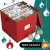 image:imageSimple Houseware 64 Christmas Ornament Storage Box with Adjustable Dividers