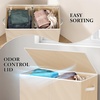 image:imageSimple Houseware Double Laundry Hamper with Lid amp Removable Bags BlackBeige