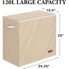 image:imageSimple Houseware Double Laundry Hamper with Lid amp Removable Bags BlackBeige