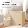 image:imageSimple Houseware Double Laundry Hamper with Lid amp Removable Bags BlackBeige