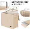 image:imageSimple Houseware Double Laundry Hamper with Lid amp Removable Bags BlackBeige