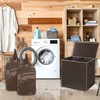 image:imageSimple Houseware Double Laundry Hamper with Lid amp Removable Bags BlackBrown