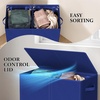 image:imageSimple Houseware Double Laundry Hamper with Lid amp Removable Bags BlackDark Blue