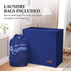 image:imageSimple Houseware Double Laundry Hamper with Lid amp Removable Bags BlackDark Blue