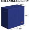 image:imageSimple Houseware Double Laundry Hamper with Lid amp Removable Bags BlackDark Blue