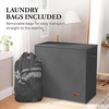 image:imageSimple Houseware Double Laundry Hamper with Lid amp Removable Bags BlackDark Grey