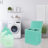 image:imageSimple Houseware Double Laundry Hamper with Lid amp Removable Bags BlackTurquoise