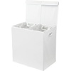 image:imageSimple Houseware Double Laundry Hamper with Lid amp Removable Bags BlackWhite