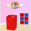 image:imageSimple Houseware Foldable Closet Laundry Hamper Basket BlackRed