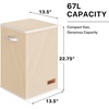 image:imageSimple Houseware Foldable Laundry Hamper Basket with Lid and Bag Dark GrayBeige