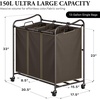 image:imageSimple Houseware Heavy Duty 3Bag Laundry Sorter Rolling Cart AssortedBronze